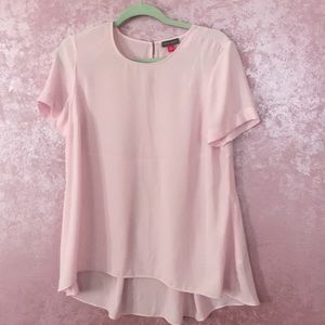Vince camuto petal pink lavender blouse hi low